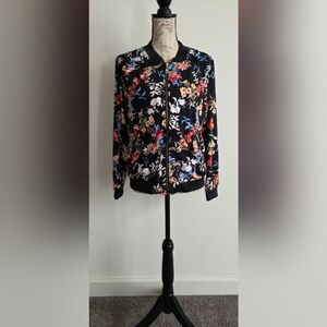 Robert Louis Floral Bomber Jacket - Black and Multicolor
